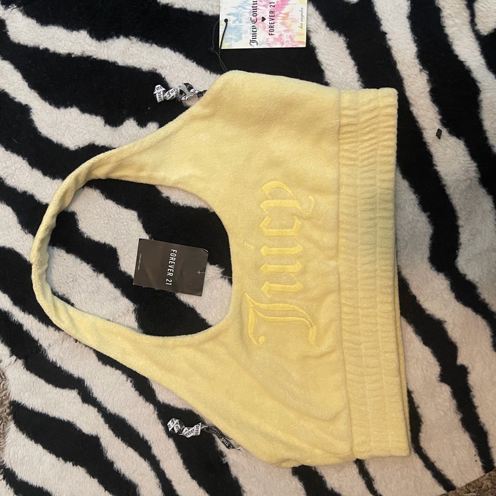 JUICY COUTURE Forever 21 Light Yellow Camisole Tie up Halter Top